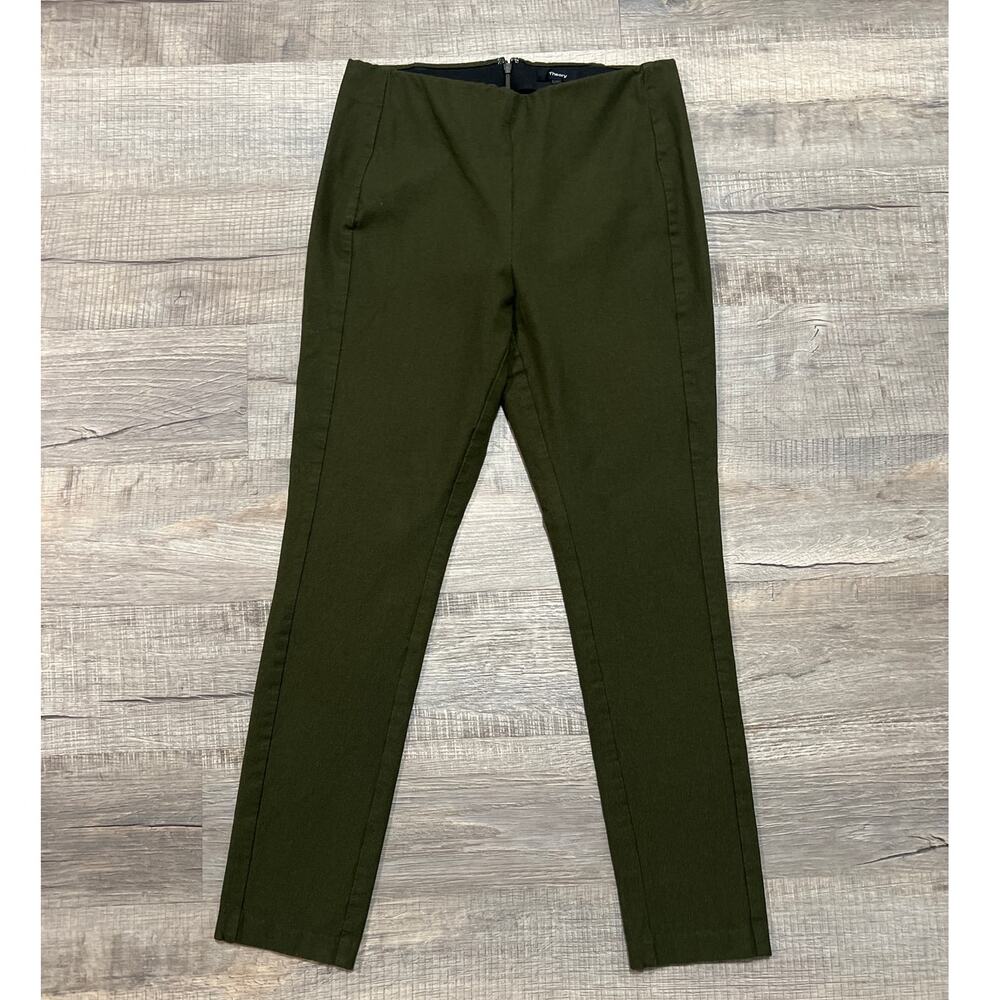 Theory Navalane Jetty Straight Leg Ankle Pants Womens Size 10 Green